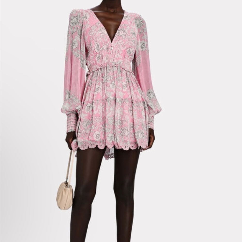Hemant & Nandita Tiered Metallic Mini Dress